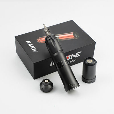 China Roestvrij staal 1800mAh NARW draadloze tatoeëermachine 1-OLED display touchscreen batterij Rotary tatoeage pistool tatoeage pen met stroom RCA leverancier