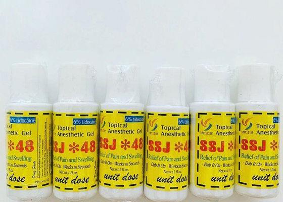 China SSJ*48 Geborduurde wenkbrauwen tatoeage verdovingsgel met 6% verdovingshydrochloride leverancier