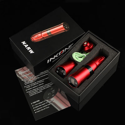 Roestvrij staal 1800mAh NARW draadloze tatoeëermachine 1-OLED display touchscreen batterij Rotary tatoeage pistool tatoeage pen met stroom RCA leverancier