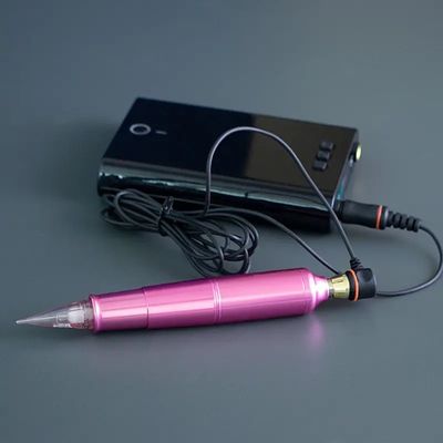 Scalp Micropigmentatie Oogbroek Eyeline Lip Rotary Tattoo Cartridges Pen roestvrij staal met elektrische batterij stroomtoevoer leverancier