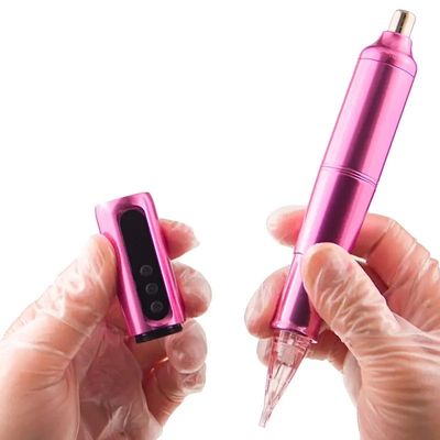 Scalp Micropigmentatie Oogbroek Eyeline Lip Rotary Tattoo Cartridges Pen roestvrij staal met elektrische batterij stroomtoevoer leverancier