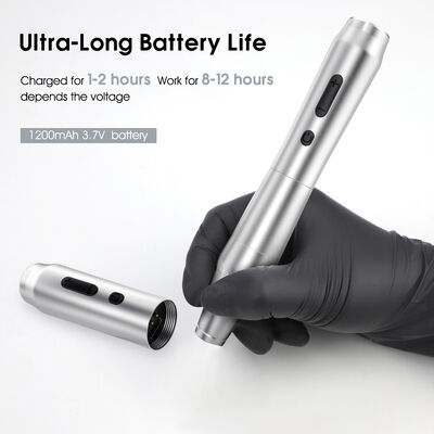 Draadloze elektrische tatoeagepen Draadloze permanente make-upmachine met dubbele batterij leverancier
