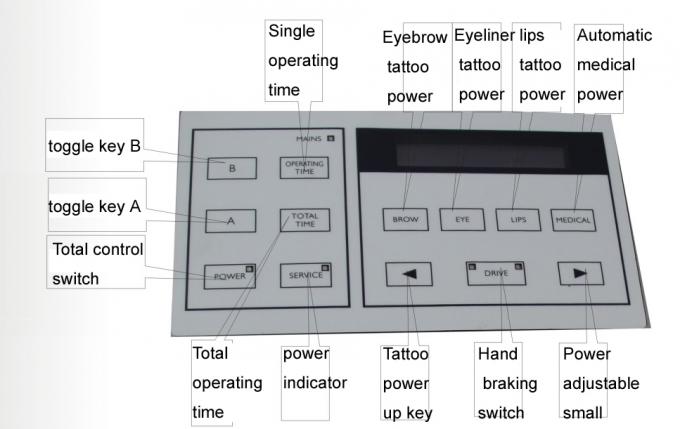 Permanente het Materiaallevering van de Make-uptatoegering, Tatoegeringsmachine met LCD Voeding 1