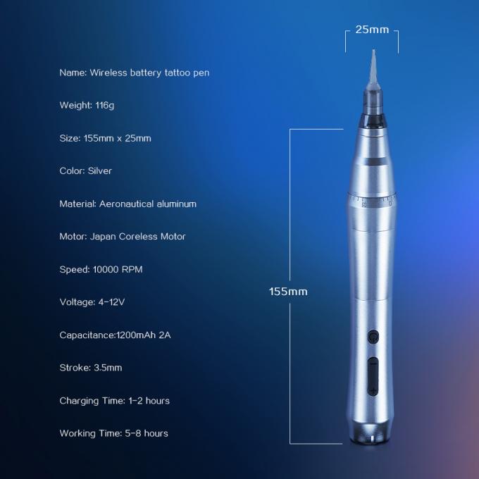 Draadloze Dermografo-machine SPMU Draadloze wenkbrauwen Permanente make-up Universele cartridge Microblading Machine Tattoo Pen 2