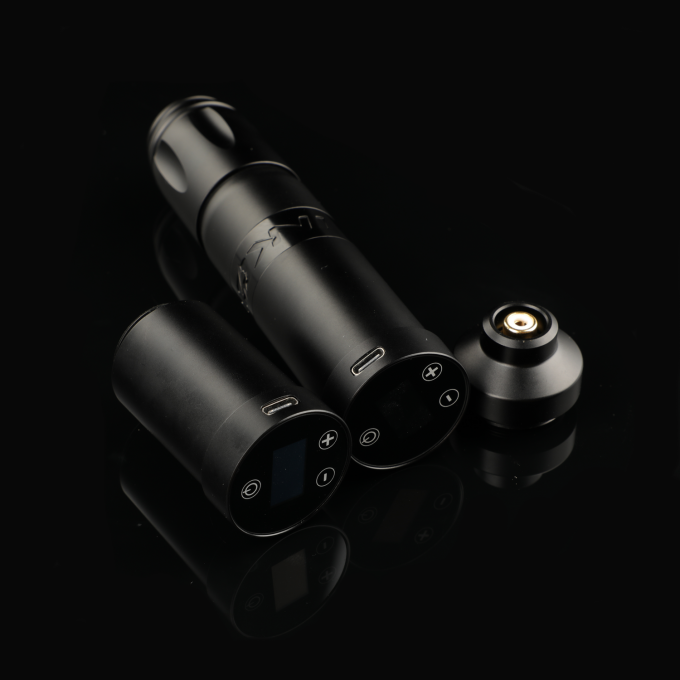 Roestvrij staal 1800mAh NARW draadloze tatoeëermachine 1-OLED display touchscreen batterij Rotary tatoeage pistool tatoeage pen met stroom RCA 5