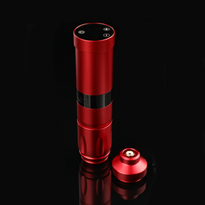 Roestvrij staal 1800mAh NARW draadloze tatoeëermachine 1-OLED display touchscreen batterij Rotary tatoeage pistool tatoeage pen met stroom RCA 6
