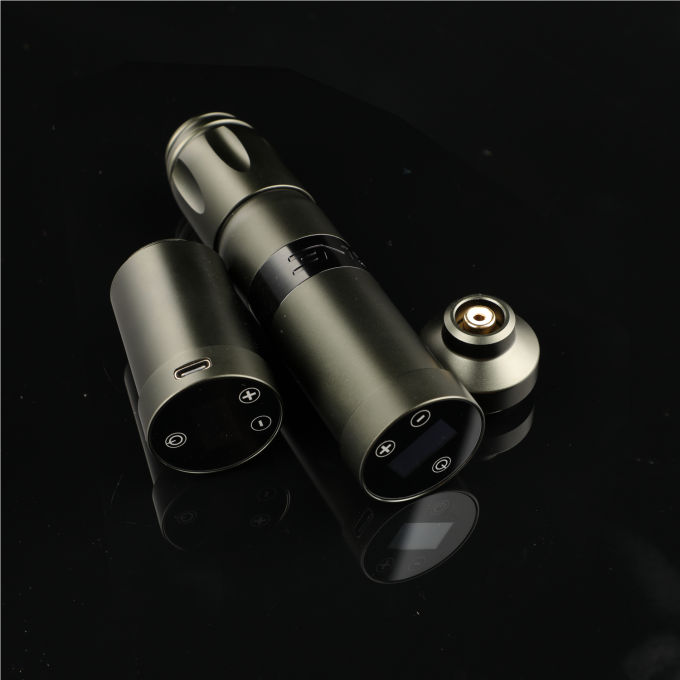 Roestvrij staal 1800mAh NARW draadloze tatoeëermachine 1-OLED display touchscreen batterij Rotary tatoeage pistool tatoeage pen met stroom RCA 7