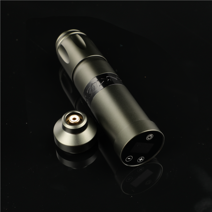 Roestvrij staal 1800mAh NARW draadloze tatoeëermachine 1-OLED display touchscreen batterij Rotary tatoeage pistool tatoeage pen met stroom RCA 8