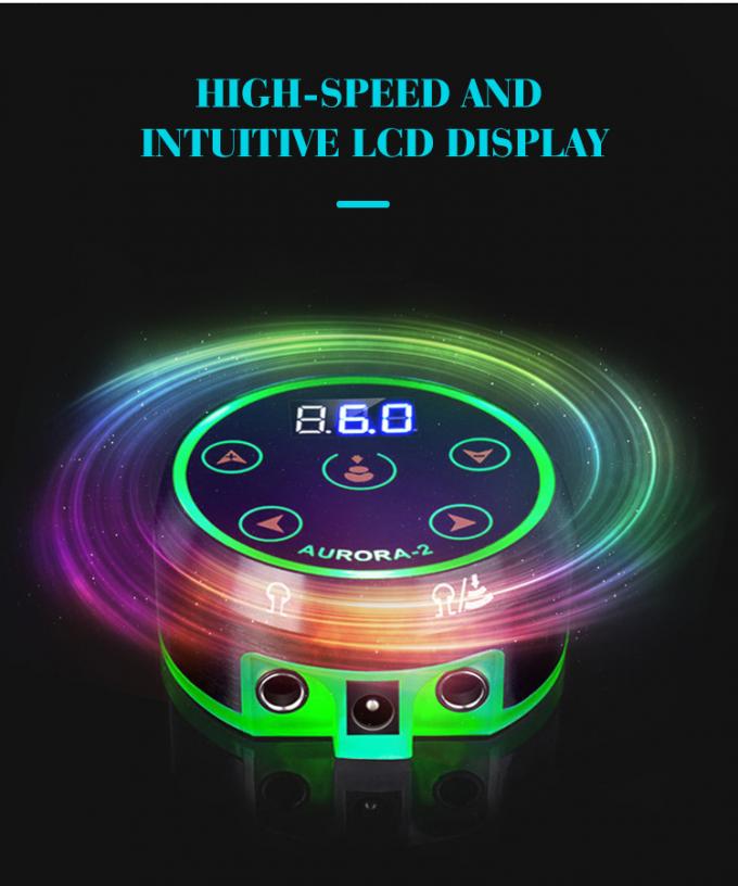Upgrade Digital LCD Display Touch Screen Mini Aurora II Tattoo Power Supply 388g Pakketgewicht voor tatoeage machine 4