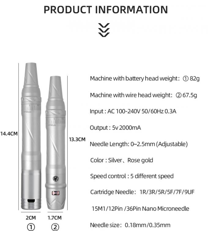Kleine tatoeage elektrische draadloze oplaadbare professionele lip tatoeage machine met en oplaadbare ontwerp 1