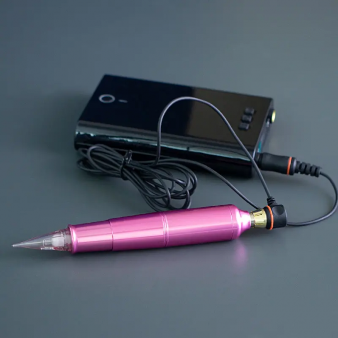 Scalp Micropigmentatie Oogbroek Eyeline Lip Rotary Tattoo Cartridges Pen roestvrij staal met elektrische batterij stroomtoevoer 1