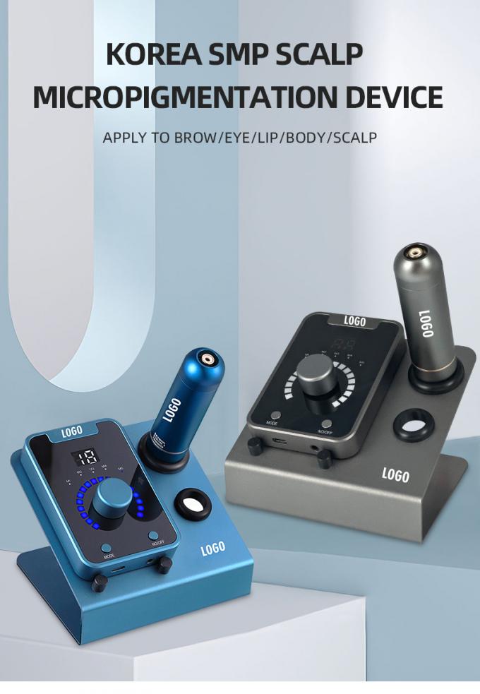 Elektrisch pistooltype SMP-apparaat voor micropigmentatie van de hoofdhuid met permanente make-up en Zwitserse motor-tattoo-machine in zwart-blauw 0