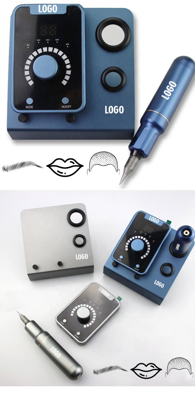 Elektrisch pistooltype SMP-apparaat voor micropigmentatie van de hoofdhuid met permanente make-up en Zwitserse motor-tattoo-machine in zwart-blauw 8