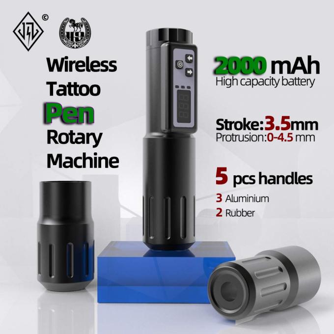 Elektrisch LCD-scherm 2000mAh Batterij Tattoo Gun RCA Draadloze Rotary Tattoo Machine Pen Kit voor Tattoo Artist 0