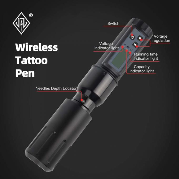 Elektrisch LCD-scherm 2000mAh Batterij Tattoo Gun RCA Draadloze Rotary Tattoo Machine Pen Kit voor Tattoo Artist 4