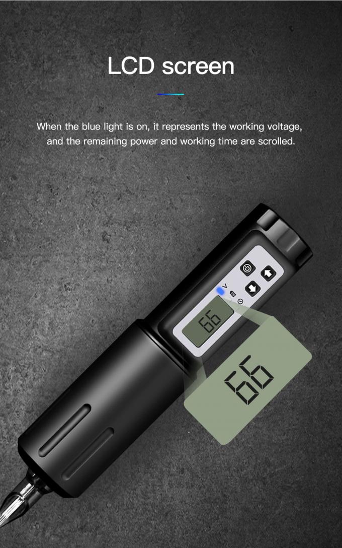 Elektrisch LCD-scherm 2000mAh Batterij Tattoo Gun RCA Draadloze Rotary Tattoo Machine Pen Kit voor Tattoo Artist 6