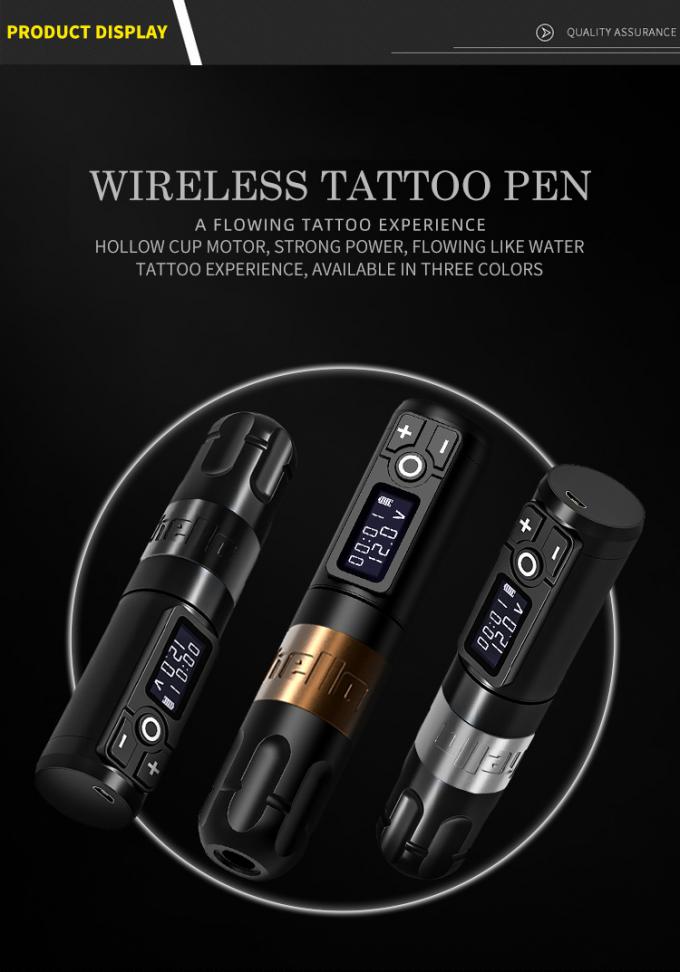 Ambitie Soldaat Digitaal display Elektrisch tattoo-pistool Draadloze machine Roterende tattoo-penmachine voor tattoo-artiest 0