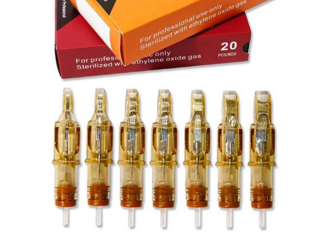 20 Stuks/Doos Gele Cartridge Tattoo Wenkbrauw Permanente Make-up Naalden 0